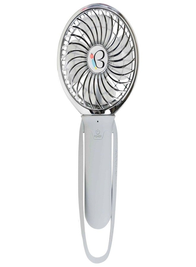 Buggygear 3 Speed USB Rechargeable Fan - Portable Clip Fan with Power Bank and LED Flashlight, Travel Must Haves for Camping, Dorms, and More, Gray/Chrome - Image 1