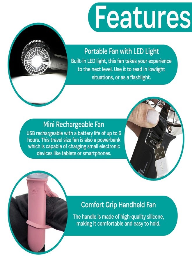 Buggygear 3 Speed USB Rechargeable Fan - Portable Clip Fan with Power Bank and LED Flashlight, Travel Must Haves for Camping, Dorms, and More, Gray/Chrome - Image 4