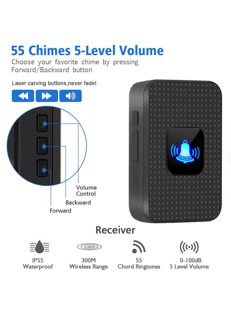 Wireless remote control electronic doorbell with adjustable volume waterproof durable convenient UK plug - Image 3