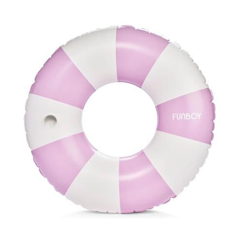 FUNBOY Giant Vintage Purple Stripe Inflatable Tube Pool Float with Cup Holder 48 Large Pool Float for Adults Inner Tube Swimming Pool Toys Swim Rings Pool Lounger for Pool Party Summer - Image 1