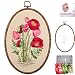 FONNUY Ribbon Embroidery 3D Flowers Pattern Design Kit Embroidery DIY Handwork Set Oval Home Decoration Red Rose - Image 2