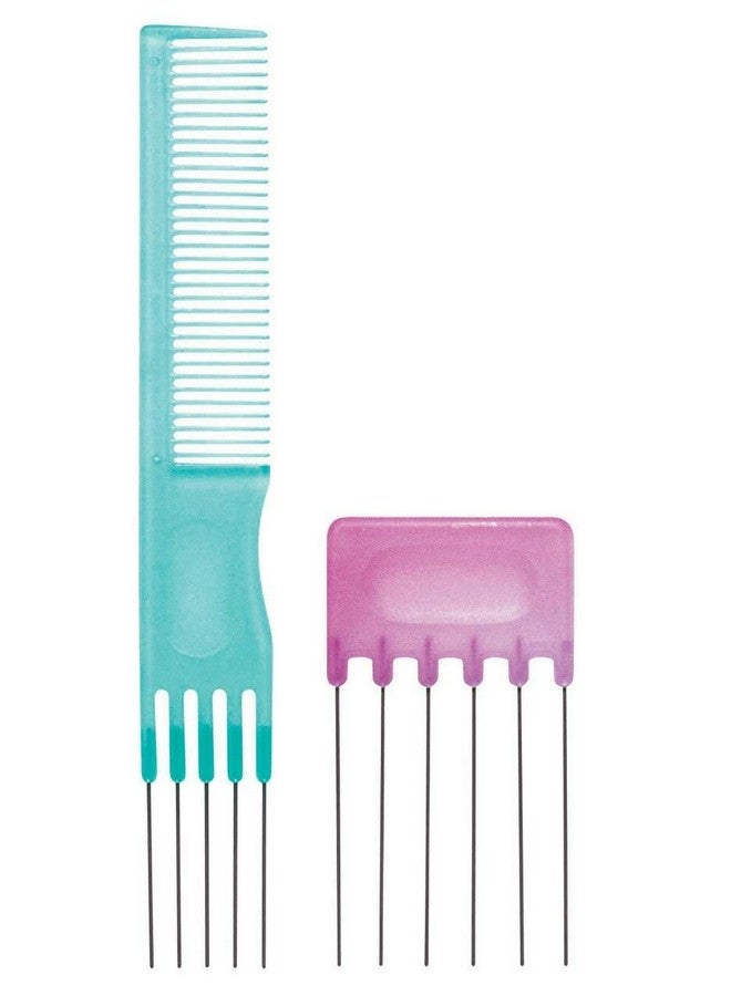 كريكيت أمشاط رفع الشعر المعدنية فائقة النظافة من كريكت لتكثيف الشعر وتصفيفه - مضادة للتشابك، غير قابلة للانزلاق، مناسبة للشعر الرطب والجاف، تتضمن مشط سفر مجاني - قطعتان - Image 1