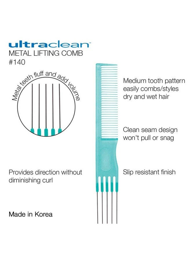 كريكيت أمشاط رفع الشعر المعدنية فائقة النظافة من كريكت لتكثيف الشعر وتصفيفه - مضادة للتشابك، غير قابلة للانزلاق، مناسبة للشعر الرطب والجاف، تتضمن مشط سفر مجاني - قطعتان - Image 2