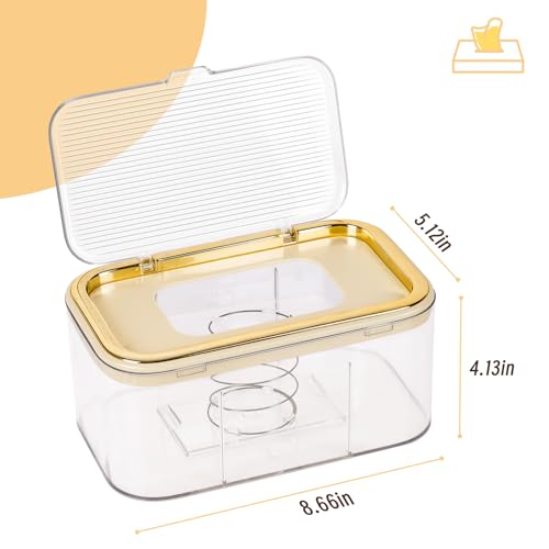 Flenpptly Baby Wipes Dispenser, Wipe Holder Wipes Container Large Capacity Keep Wipes Fresh & Easy to Open (Gold) - Image 2