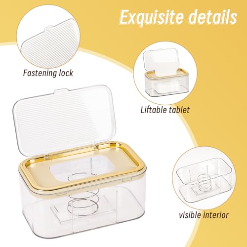 Flenpptly Baby Wipes Dispenser, Wipe Holder Wipes Container Large Capacity Keep Wipes Fresh & Easy to Open (Gold) - Image 3