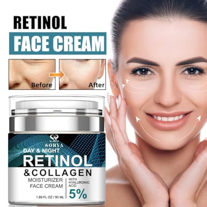 SORYA Skin Care Retinol Facial Moisturizer Hydrating with Hyaluronic Acid, Skincare Face Cream to Reduce Wrinkles Powerful Day and Night Anti-Aging Cream - Image 2