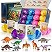 AONTESS Easter Egg Fillers Basket Stuffers Prefilled Easter Eggs 12 Pcs Dinosaur Toys Real Gemstones Scientific Gifts with Story Cards for Kids Easter Toys Party Favor foe Egg Hunt - Image 2