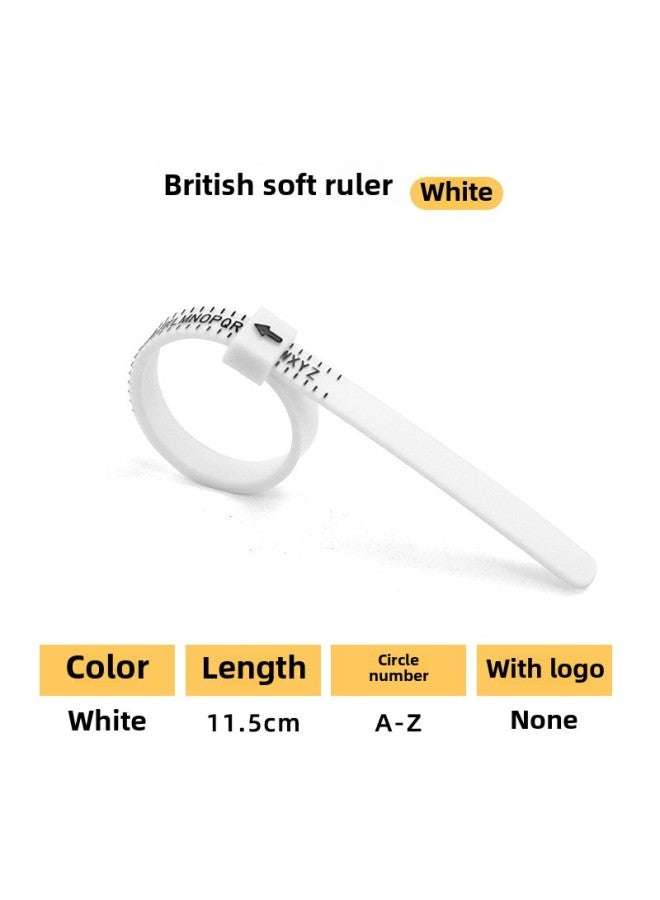 Ring Measuring Belt US, Hong Kong, Japan, And England Finger Circumference Measuring Ruler Ring Soft Ruler Ring Size Screening Products-Model:White Inch Ring Ruler  - Image 1