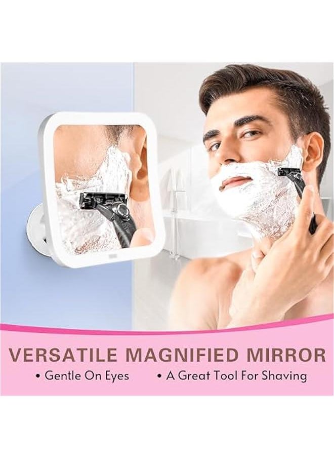 Arabest - Large Lighted Makeup Mirror with 10x Magnification, Natural White LED Lights, 360° Swivel, Locking Suction Base - Portable and Cordless for Home, Bathroom, Shower, and Travel - Image 1
