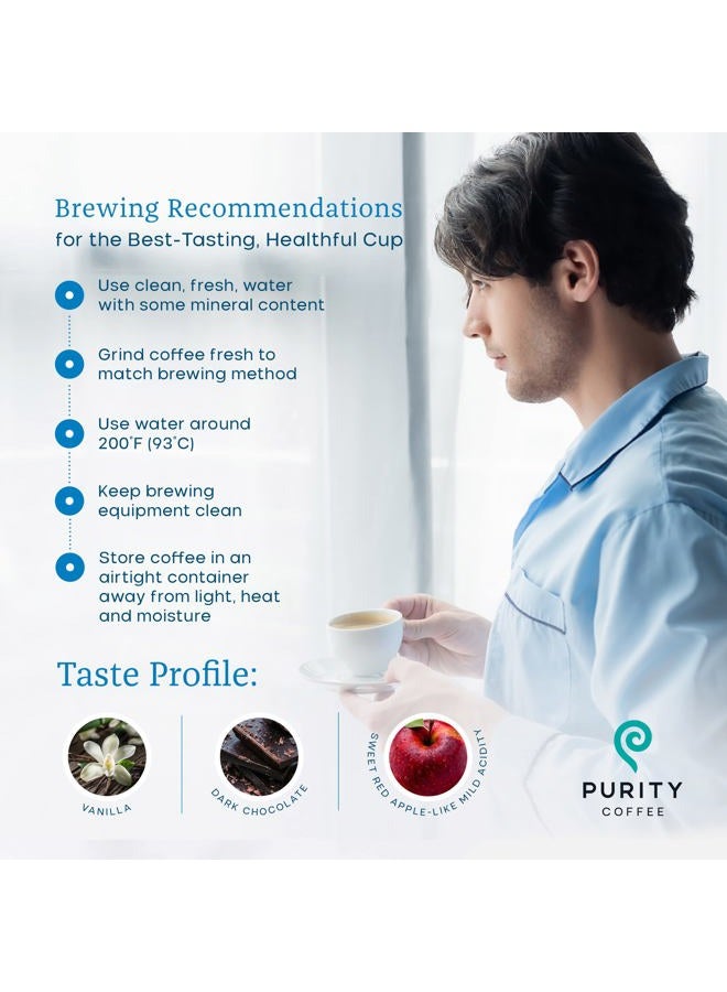 PURITY COFFEE CALM Decaf Medium Roast Whole Bean (5lb Bag) | Specialty-Grade USDA Organic Mountain Water Process Decaffeinated Blend | Third Party Tested for Mold, Mycotoxins & Pesticides - Image 4