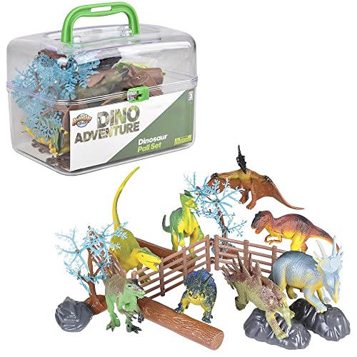 Adventure Planet Dinosaur Set with Carrying Case, 20-Piece - Image 1