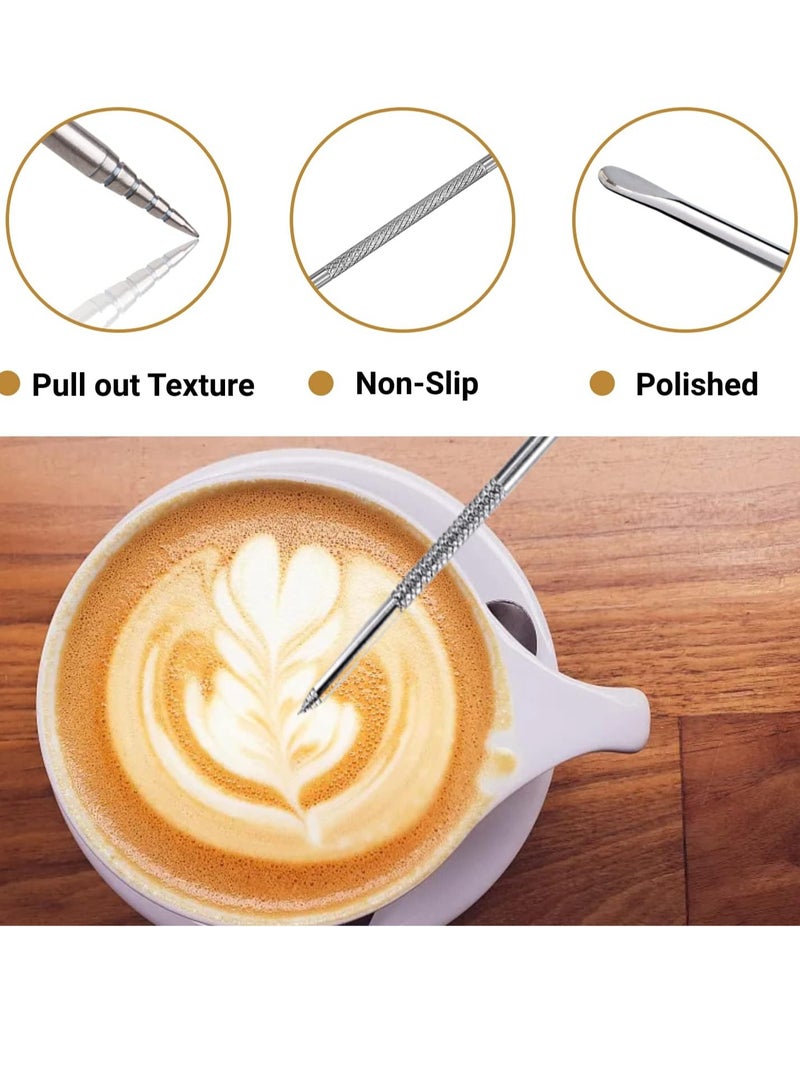 general Milk Frothing Pitcher,350ml Milk Frother Cup Stainless Steel Jug Steaming Pitcher,12oz Milk Coffee Cappuccino Latte Art Barista Steam Pitchers Milk Jug Cup with Decorating Pen - Image 4