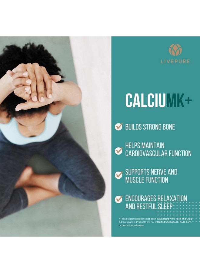 PURE LivePURE CalciuMK+ Capsules | 90ct | Supports Bone Strength, Collagen Production & Joint Flexibility | Non-Dairy, Lactose-Free Calcium Supplement for Skeletal & Cartilage Health - Image 3