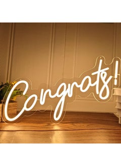 BPA Congrats! Neon Sign For Wedding Valentine’S Day Birthday Party Celebration Banquet Decoration Dimmable Art Wall Decor Led Light (Congrats!), 60X30 Cm  - Image 1