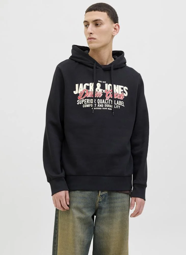 JACK & JONES Logo Regular Fit Pullover Hoodie