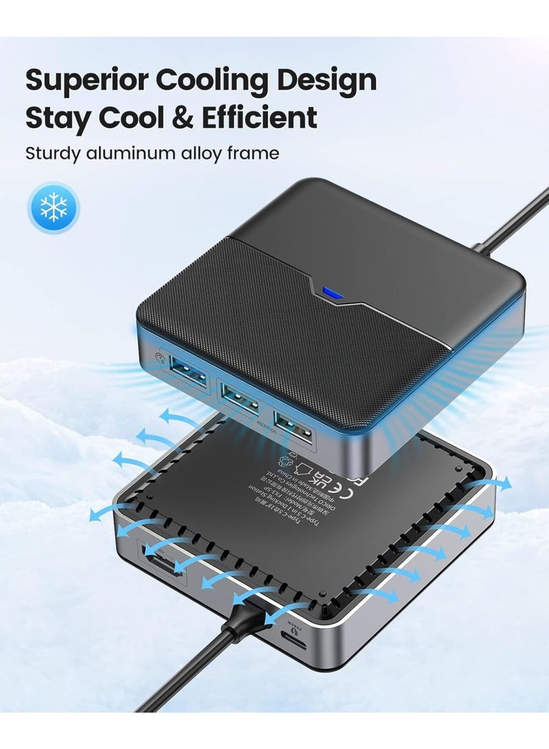 Zikra 5 in 1 USB C Hub, USB C Docking Station with 4K HDMI, 60W PD Charging, USB Port 5 Gbps, 2 USB Port 480Mbps, Type C Multiport Adapter for Laptop - Image 3