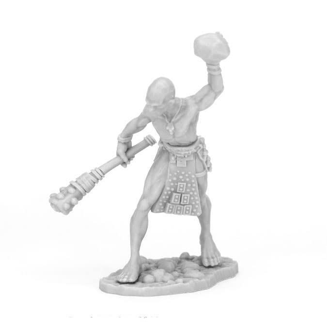 Reaper Miniatures Stone Gaint Guard Miniature 25mm Heroic Scale Bones Black - Image 1