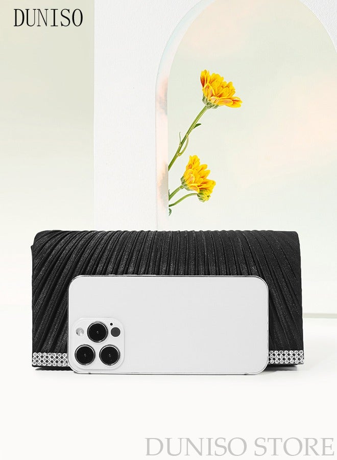 DUNISO Women Shiny Glitter Evening Clutch Crossbody Bag Envelope Handbag Chain Purse for Wedding Formal Cocktail Party - Image 5