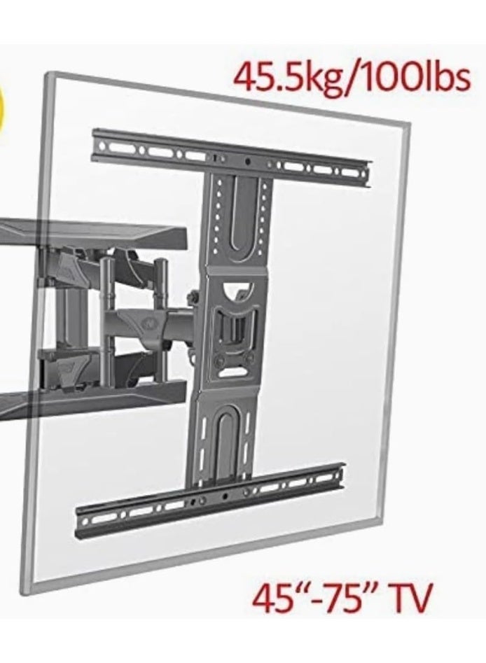 حامل تلفزيون حائطي متحرك – ذراع دوار قابل للتعديل للشاشات من 55 إلى 85 بوصة - Image 3