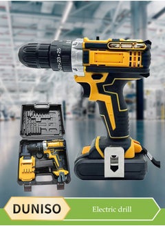 DUNISO Cordless Drill Set, Impact Drill Set with 1 Lithium-Ion Batteries  - Image 1