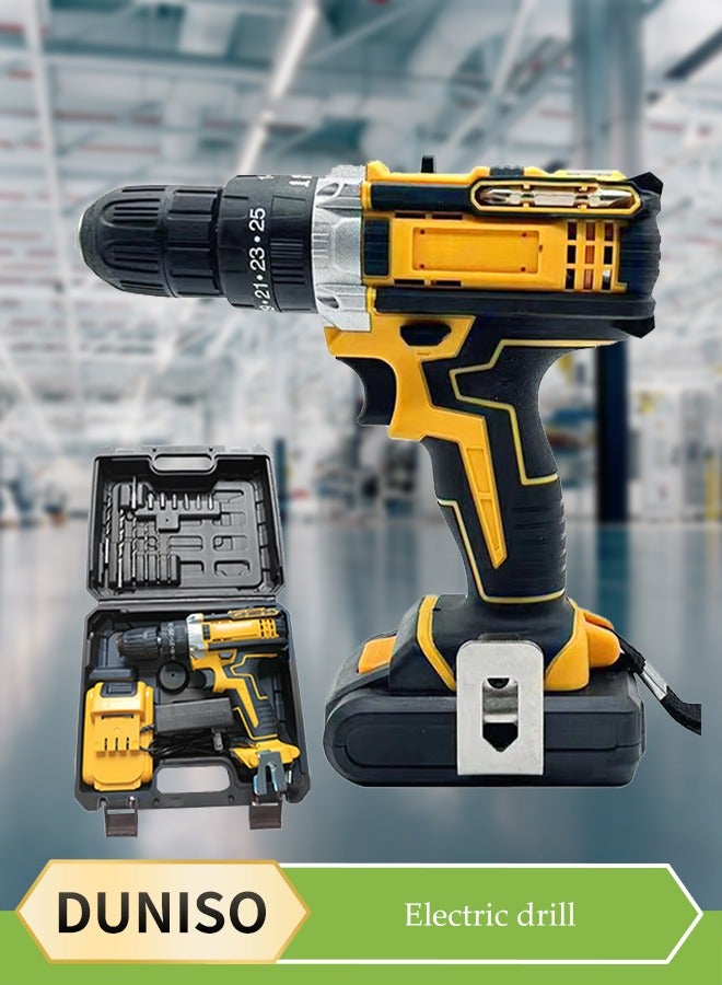 DUNISO Cordless Drill Set, Impact Drill Set with 1 Lithium-Ion Batteries  - Image 1