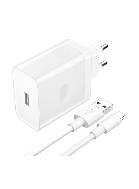 شاحن 100 واط مع كابل Type-C، أبيض