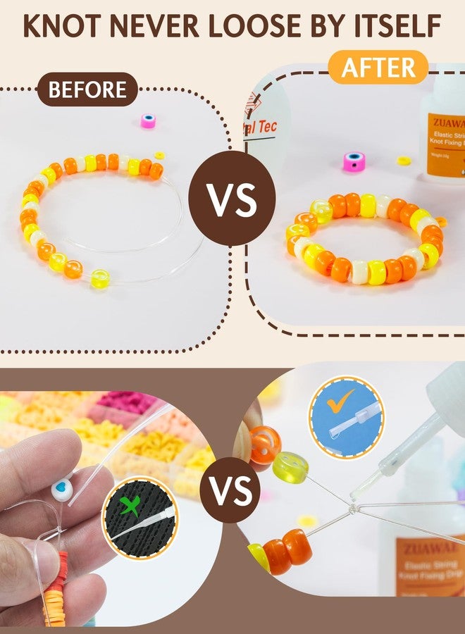 ZUAWAE Jewelry Glue for Elastic String, Bracelet Glues with 1mm Elastic String for Bracelets to Clay Beads Bracelet Making Kit, Jewelrys Fixing Kit, Jewelry Making Supplies - Image 5