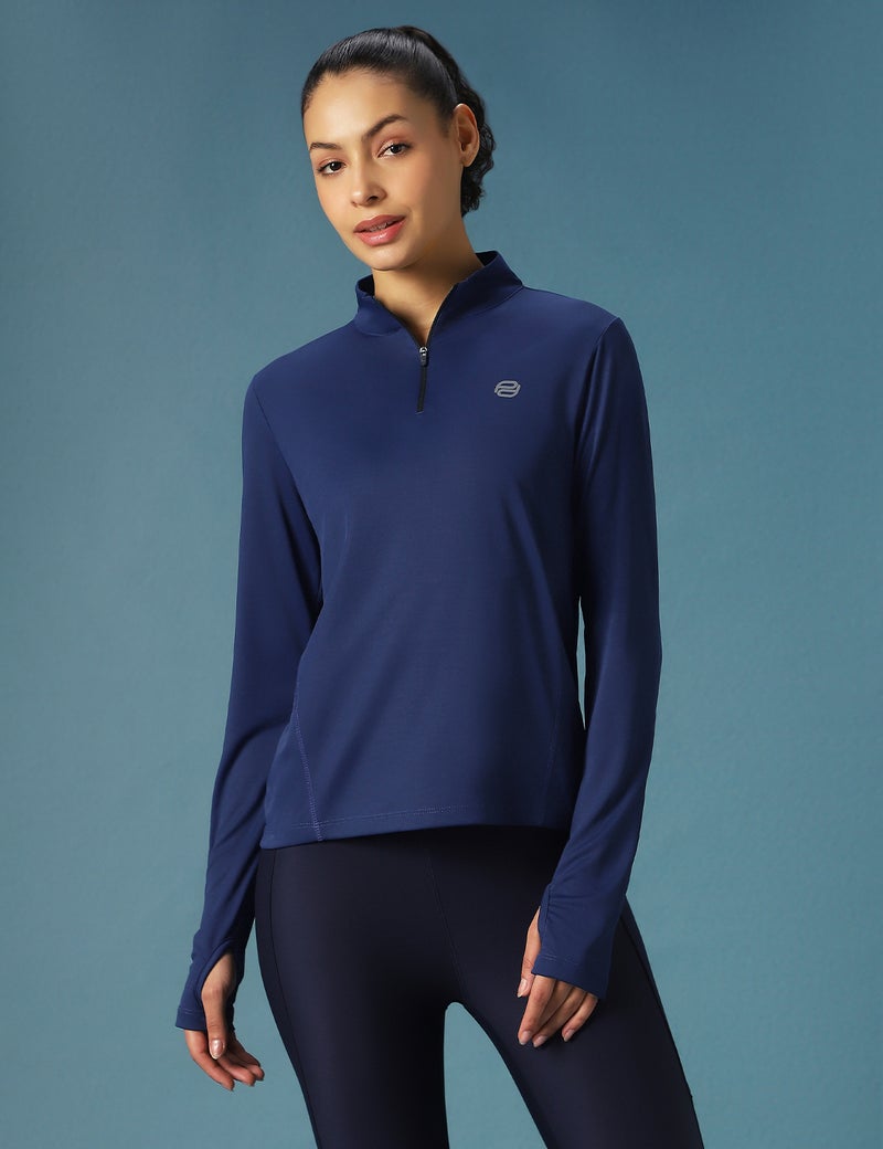 pump'd قميص رياضي نسائي نصف سحاب بأكمام كاملة - Image 1