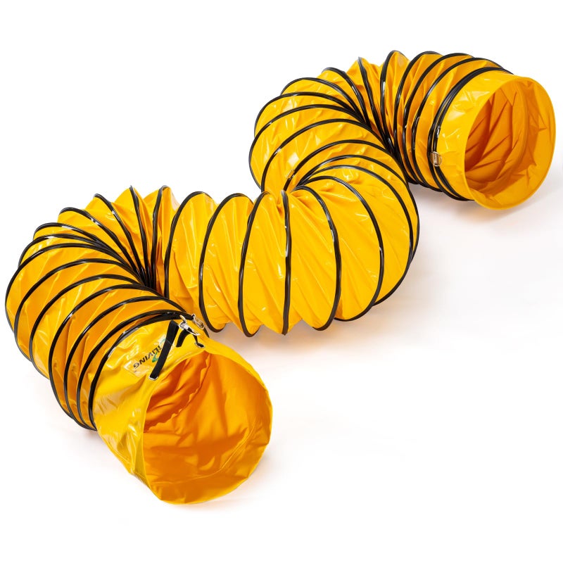 iLiving 12 Portable Duct Hose  SteelReinforced Expandable 155 ft for Ventilation Fans HeatResistant PVC wCinch Strap  DRings Orange