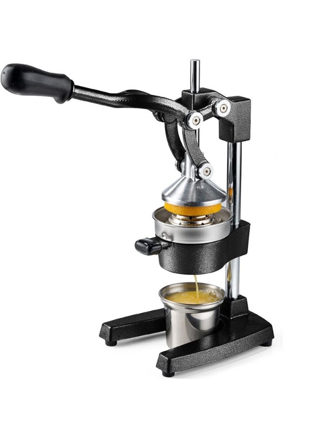 عصارة حمضيات من الحديد الزهر - عصارة يدوية كبيرة جدًا للاستخدام التجاري | عصارة فواكه متينة للاستخدام على سطح الطاولة لعصير البرتقال والليمون والرمان الطازج | فلتر احترافي من الفولاذ المقاوم للصدأ - Image 1