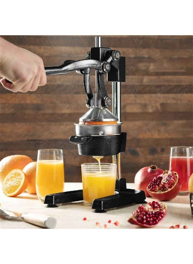 عصارة حمضيات من الحديد الزهر - عصارة يدوية كبيرة جدًا للاستخدام التجاري | عصارة فواكه متينة للاستخدام على سطح الطاولة لعصير البرتقال والليمون والرمان الطازج | فلتر احترافي من الفولاذ المقاوم للصدأ - Image 3
