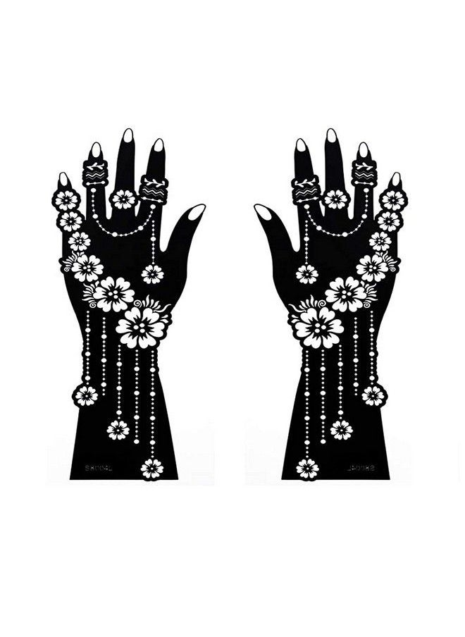ivana's - Premium Collection Large Heena Mehandi Tatto Stencil Set For Full Hand Arabian Design; Arabian Collection; Body Art; Heena Temporary Tatto For Girls & Women (Fd18) - Image 1