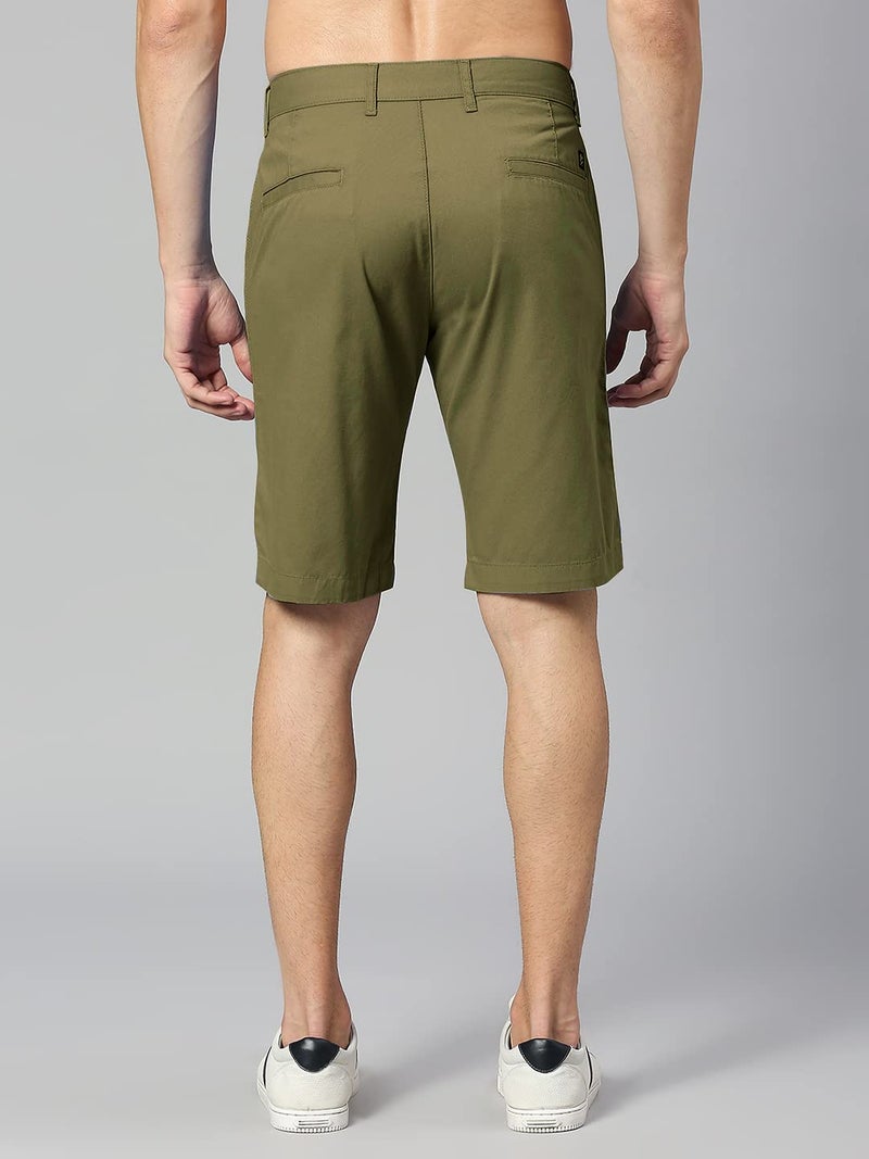 Thomas Scott Men's | 100% Cotton | Solid | Above Knee | Button Closure | Chino | Casual Shorts for Men Olive - Image 5