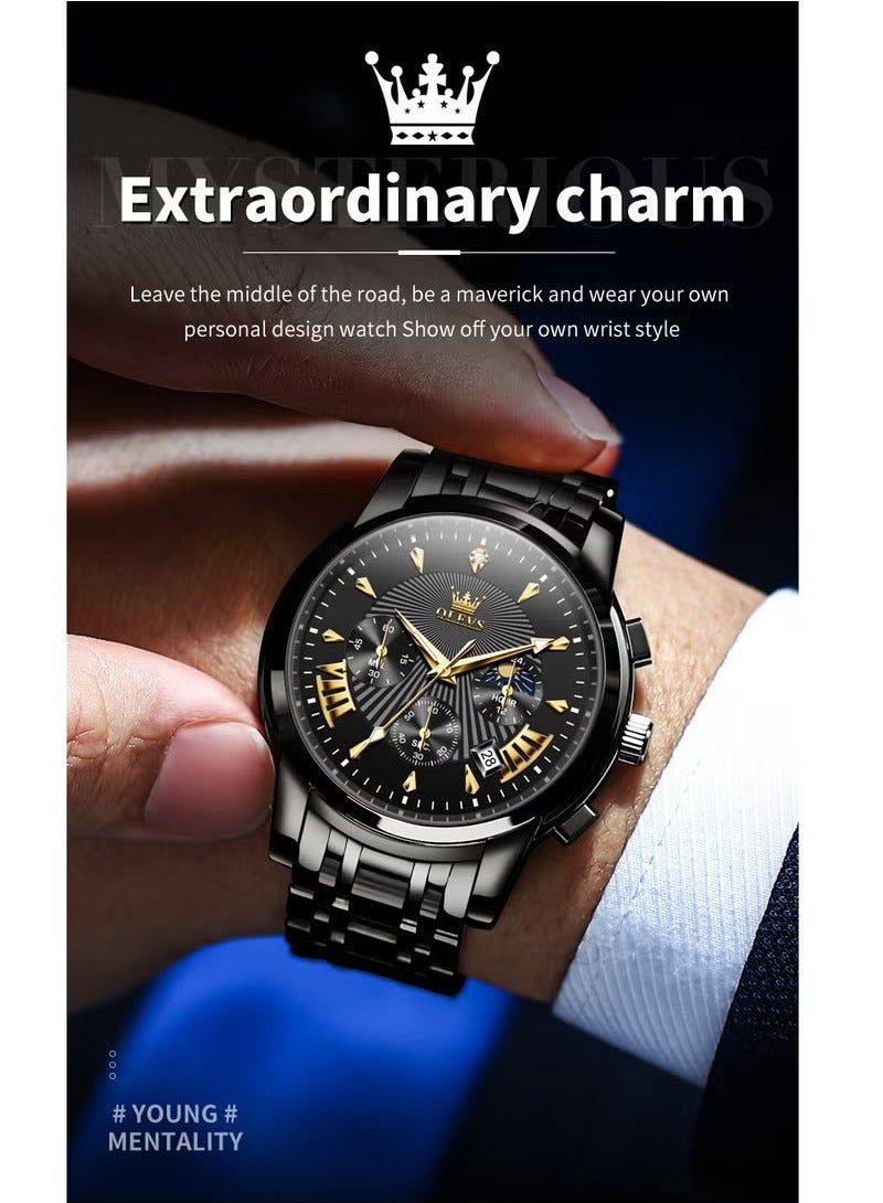 أوليفز ساعات رجالية كوارتز ستانلس ستيل مقاومة للماء 41 مم 2892 - Image 2