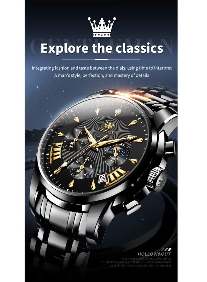 أوليفز ساعات رجالية كوارتز ستانلس ستيل مقاومة للماء 41 مم 2892 - Image 3