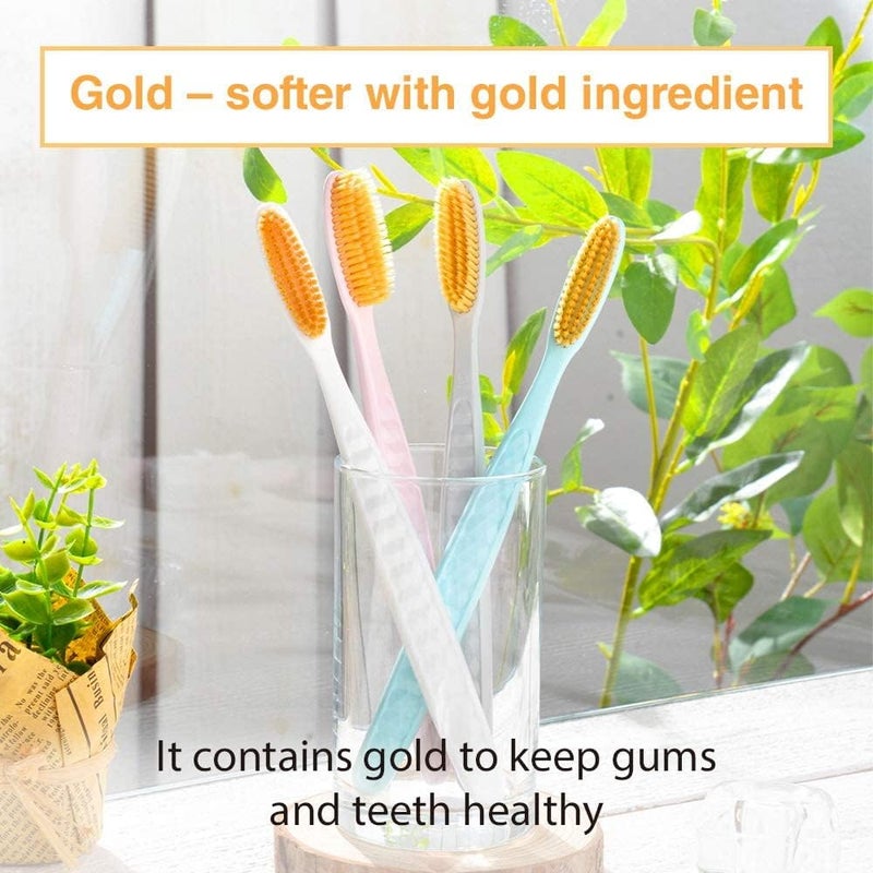Samjung Wangta Soft Toothbrush, 10 Pack (Gold) â€“ Best Manual Toothbrush for Maximum, Efficient Cleaning and Sensitive Gums and Teeth - Image 4