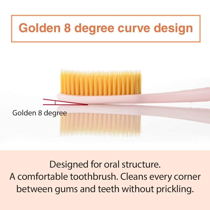Samjung Wangta Soft Toothbrush, 10 Pack (Gold) â€“ Best Manual Toothbrush for Maximum, Efficient Cleaning and Sensitive Gums and Teeth - Image 3