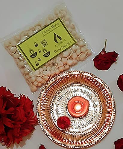 Agnirva Agnirva Round Cotton Wicks Phool Batti Diya Batti Rui Batti For Pooja White Pack of 500 Pcs  - Image 2
