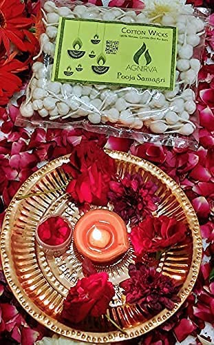 Agnirva Agnirva Round Cotton Wicks Phool Batti Diya Batti Rui Batti For Pooja White Pack of 500 Pcs  - Image 4