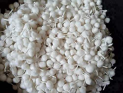Agnirva Agnirva Round Cotton Wicks Phool Batti Diya Batti Rui Batti For Pooja White Pack of 500 Pcs  - Image 5