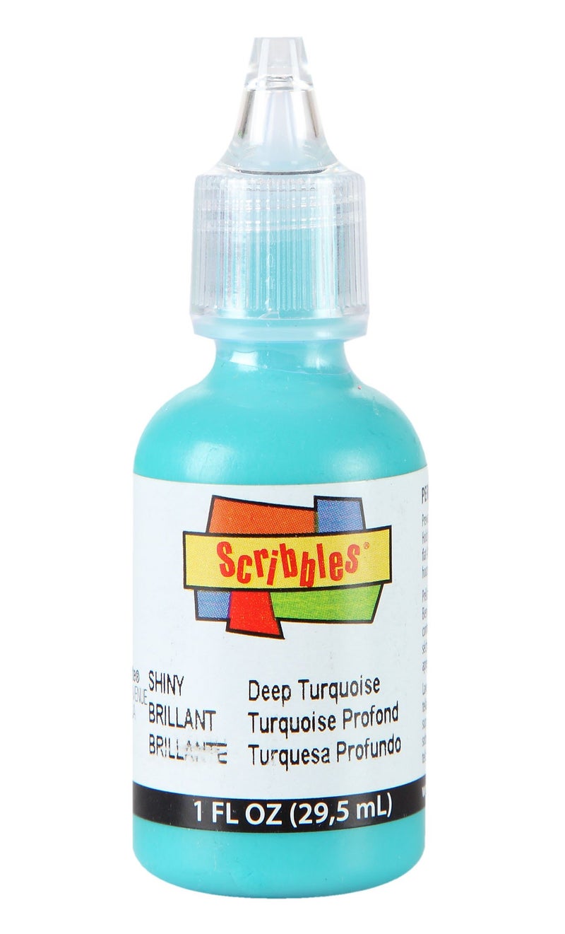 Scribbles 3D Fabric Paint Shiny- Deep Turquoise 54131 Blue 1 Oz - Image 5