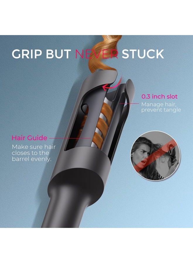 TYMO Automatic Rotating Curling Iron - TYMO CURLPRO Beach Waves Curling Wand, Portable Hair Curler, 500 Million Ionic, Dual Voltage & Lightweight for Travel, Ceramic Coating, Metallic Gray, 32mm - Image 4