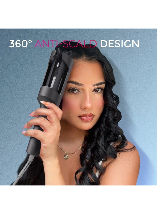 TYMO Automatic Rotating Curling Iron - TYMO CURLPRO Beach Waves Curling Wand, Portable Hair Curler, 500 Million Ionic, Dual Voltage & Lightweight for Travel, Ceramic Coating, Metallic Gray, 32mm - Image 5