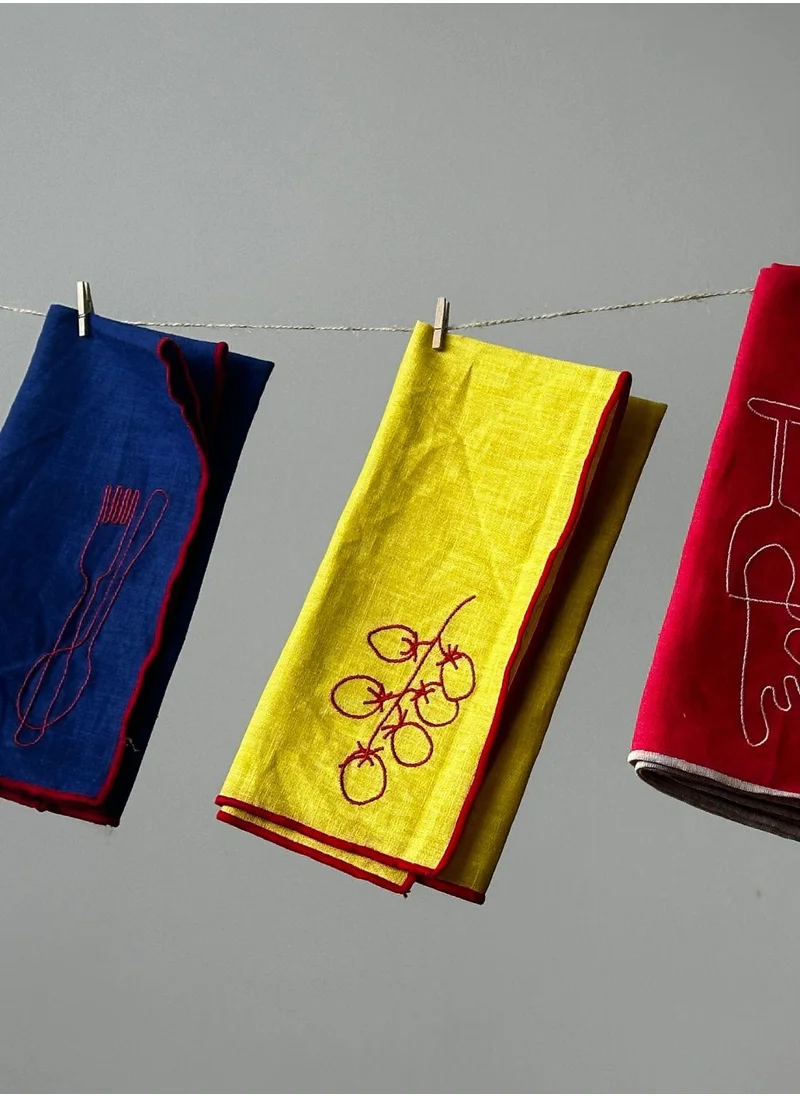 Maegen Embroidered Napkins - You Say Tomato