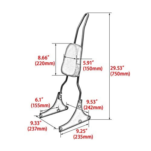FENGREN Rear Backrest Sissy Bar For Harley Davidson Heritage Softail FXSTC FLSTC Springer FLSTS Fat Boy EFI FLSTF - Image 4