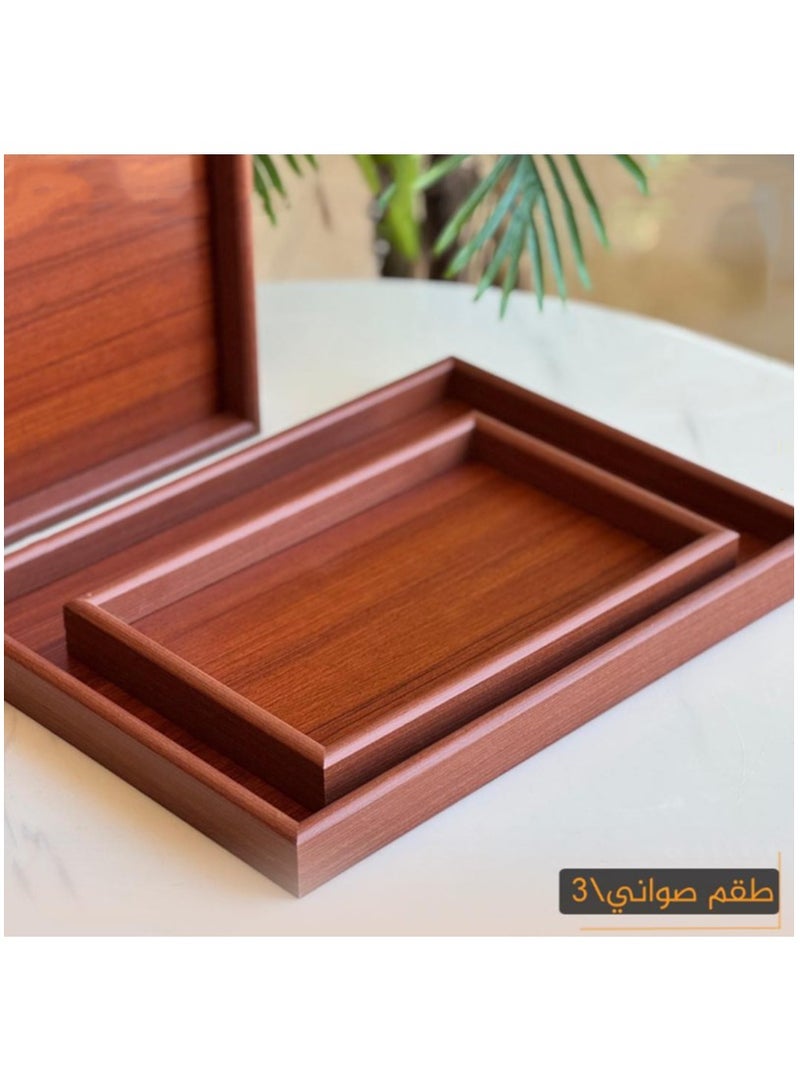 كايان طقم صواني تقديم خشبية مستطيلة – 3 قطع بأحجام مختلفة (30، 40، 50 سم) مثالية للتقديم والاستخدام اليومي - Image 3