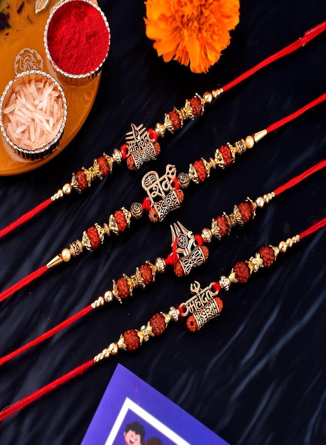 Pride Store Rakhi, Rakhi for brother Pack of (4 Rakhi, 1 TilaK Pack, 1 Greeting Card) - Image 2