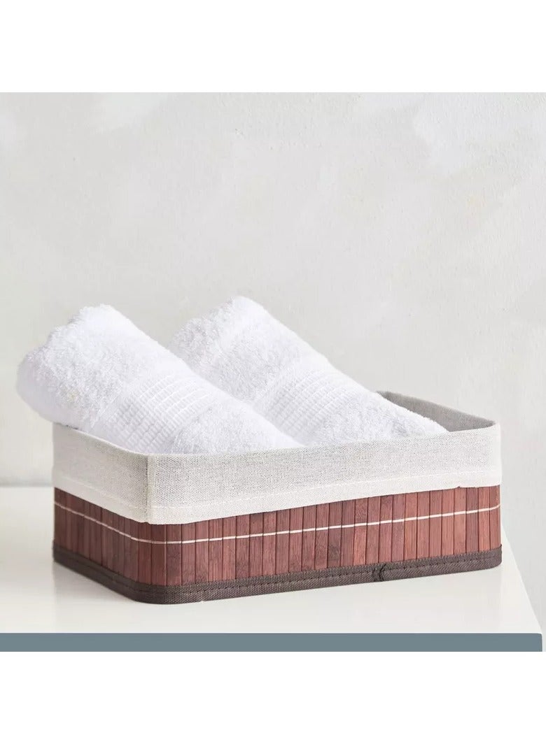 هوم بوكس سلة تخزين متوسطة الحجم قابلة للطي من الخيزران - 29x19x10 سم - Image 1