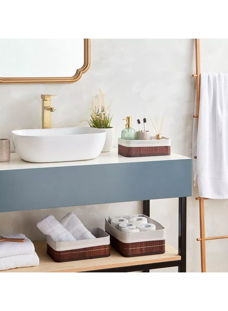 هوم بوكس سلة تخزين متوسطة الحجم قابلة للطي من الخيزران - 29x19x10 سم - Image 5