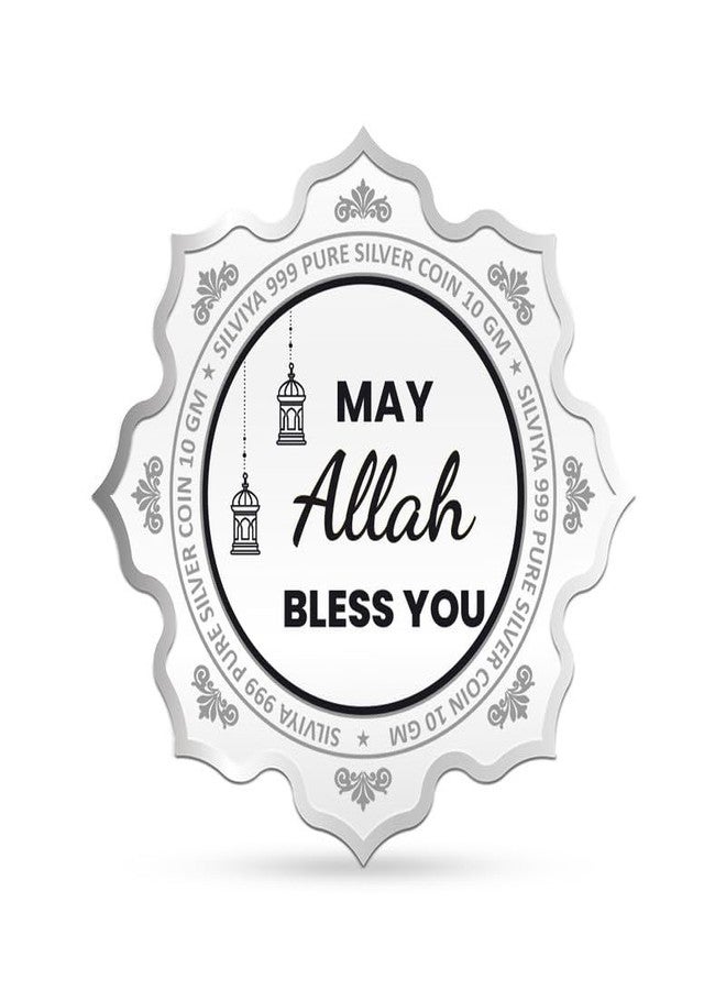 Silviya BIS Hallmarked Happy Eid 999 Pure Silver Coin (10 Gram): Eid al-Fitr Gift - Islamic Festival Celebration - Religious Commemorative - With Certificate of Authenticity - Image 3